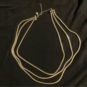 J. Crew Gold Triple Strand  Snake Necklace